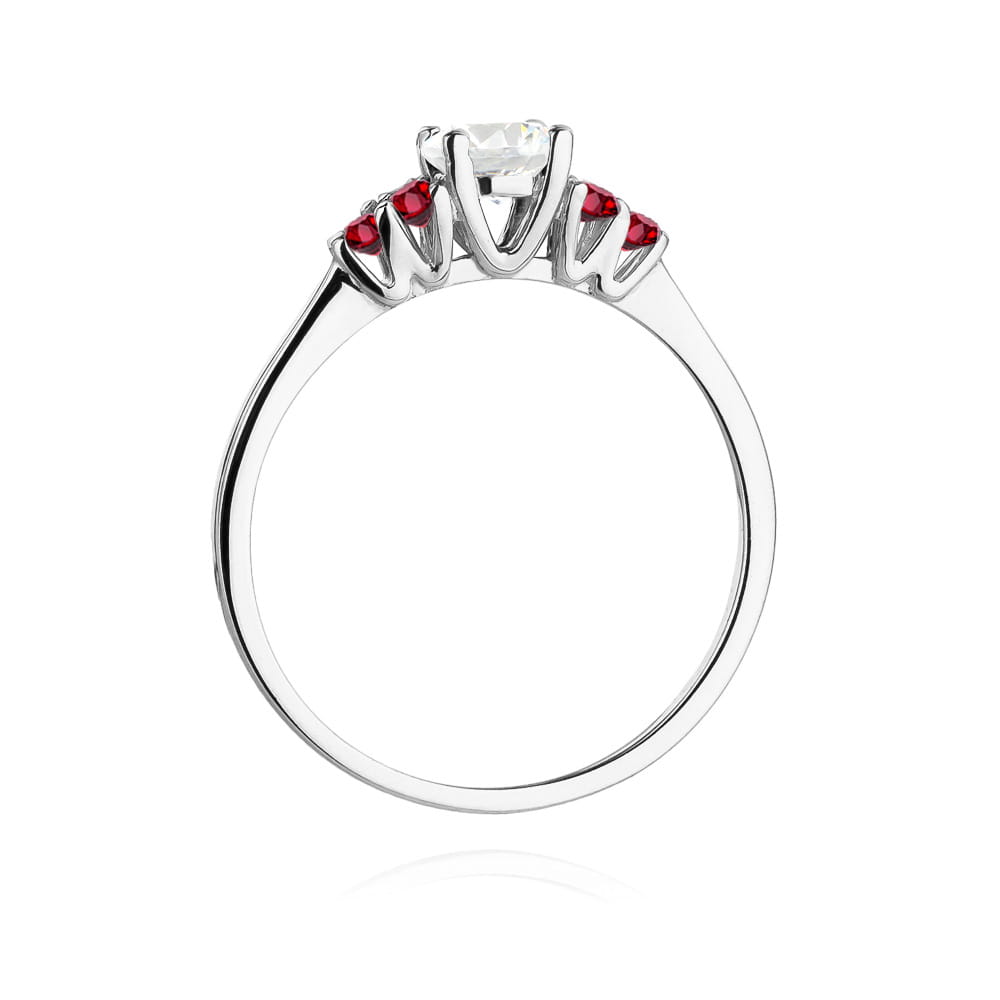 Inel Aur 14k cu Safir Alb 0.50 ct si Rubin 0.30 ct