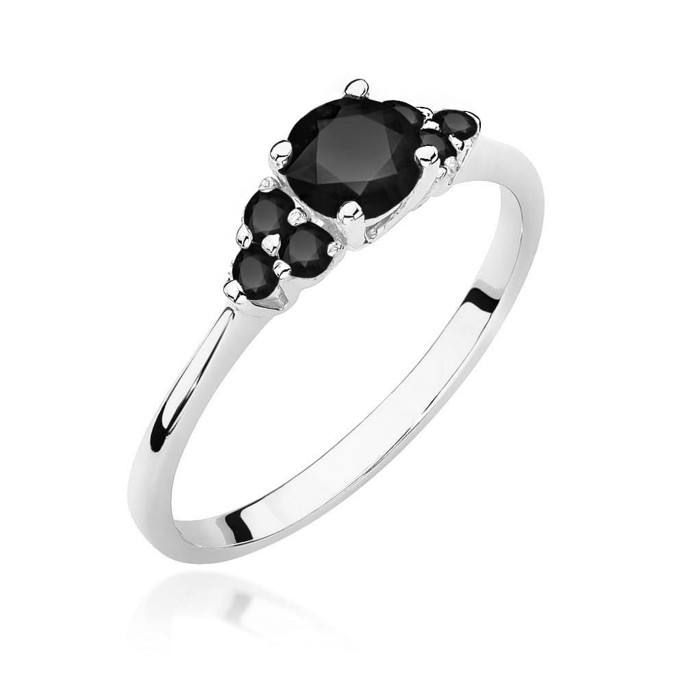 Inel Aur 14K cu Diamante Negre 0.68 ct