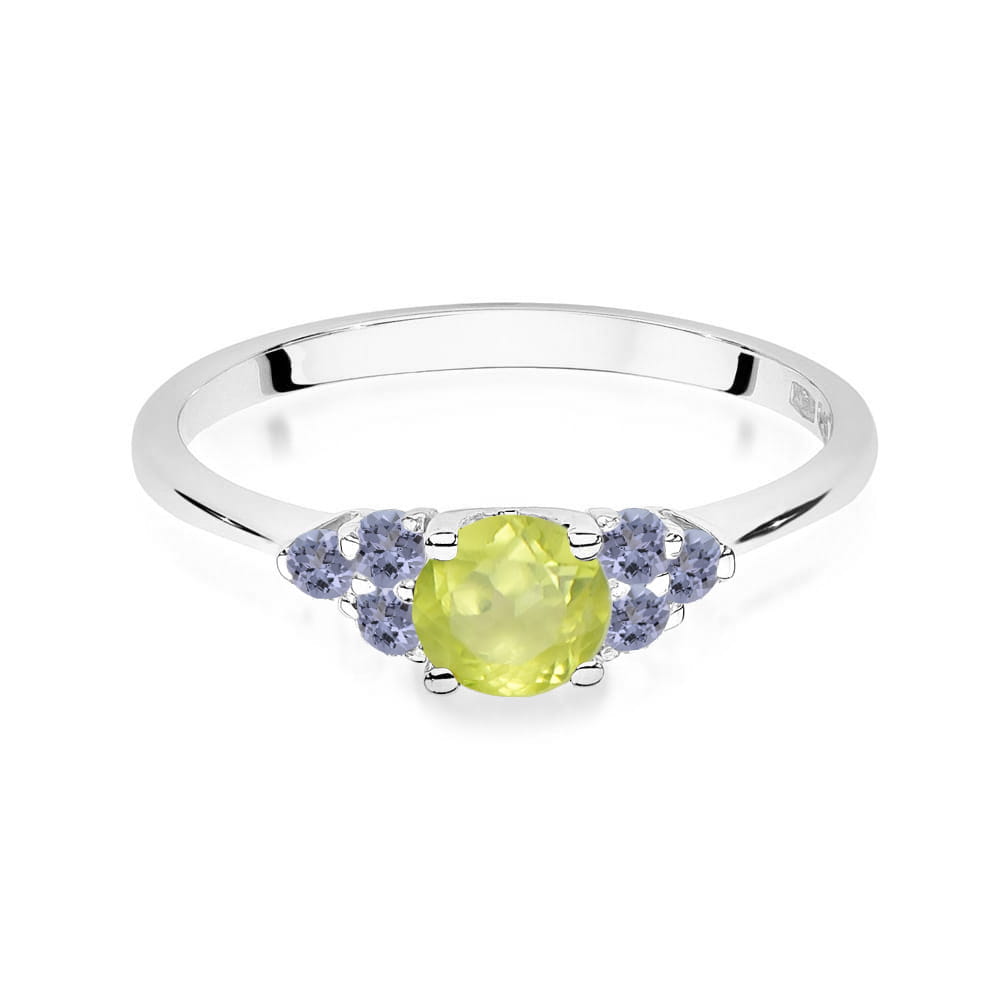 Inel Aur 14K cu Peridot 0.60 ct si Tanzanit 0.30 ct