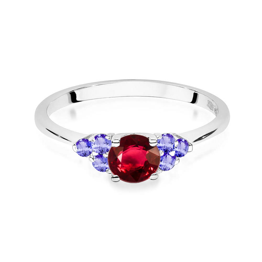Inel Aur 14K cu Rubin 0.60 ct si Tanzanit 0.30 ct