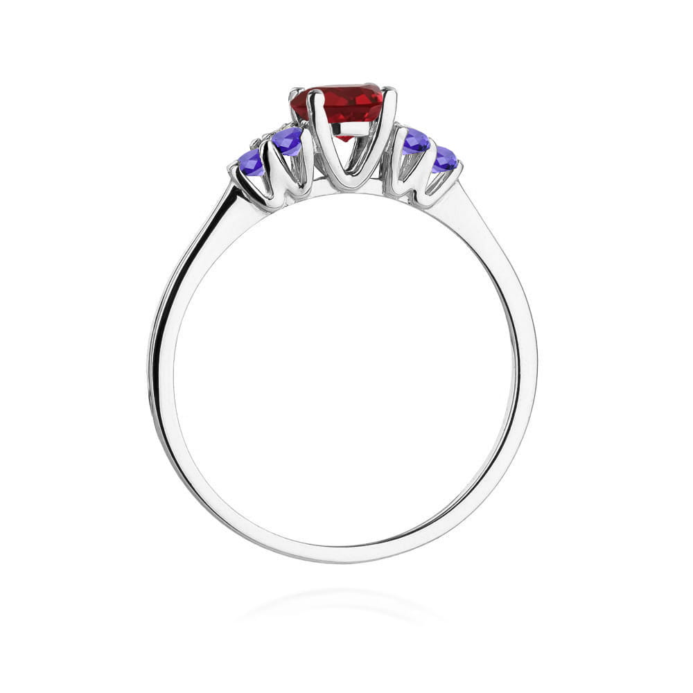 Inel Aur 14K cu Rubin 0.60 ct si Tanzanit 0.30 ct