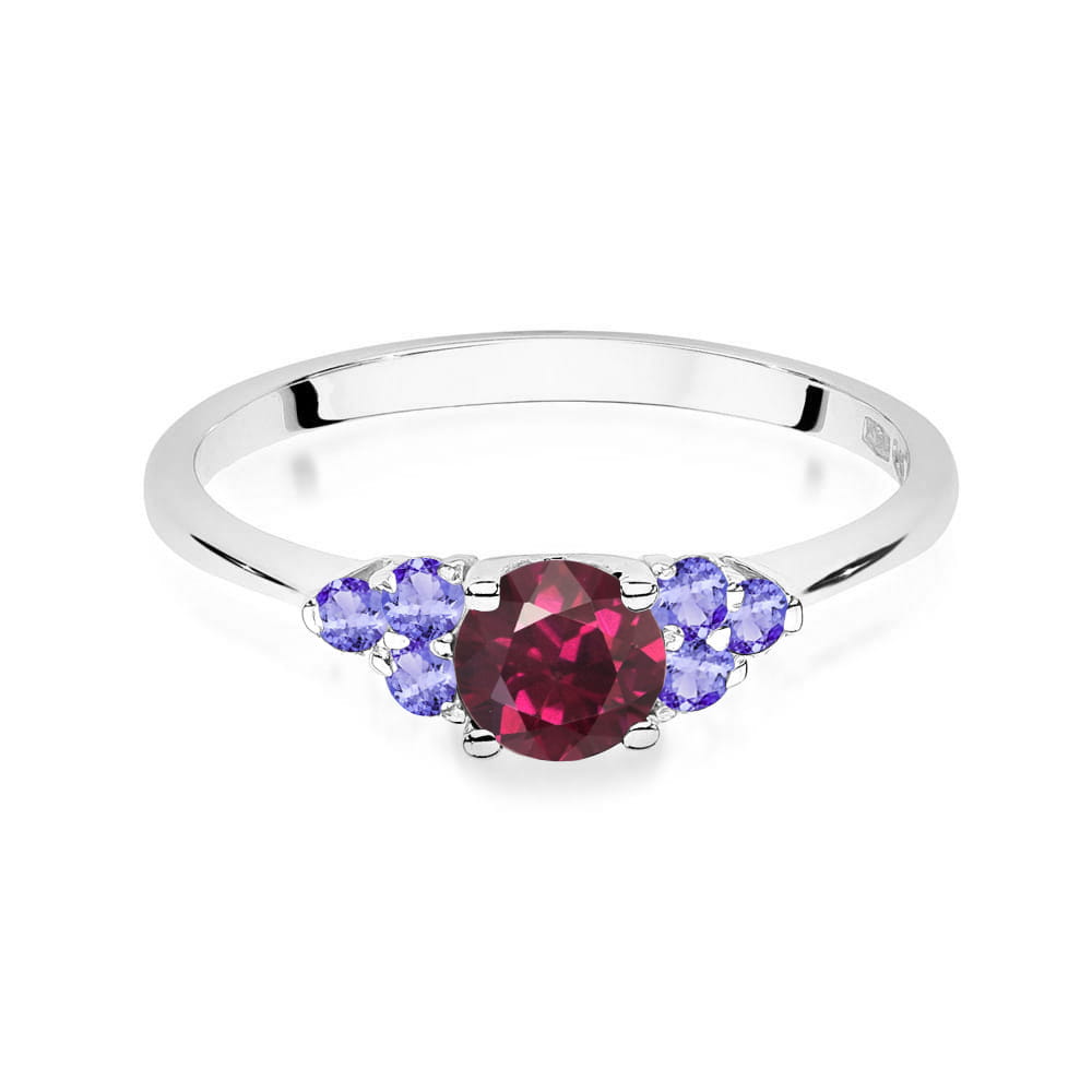 Inel Aur 14K cu Rodolit 0.60 ct si Tanzanit 0.30 ct