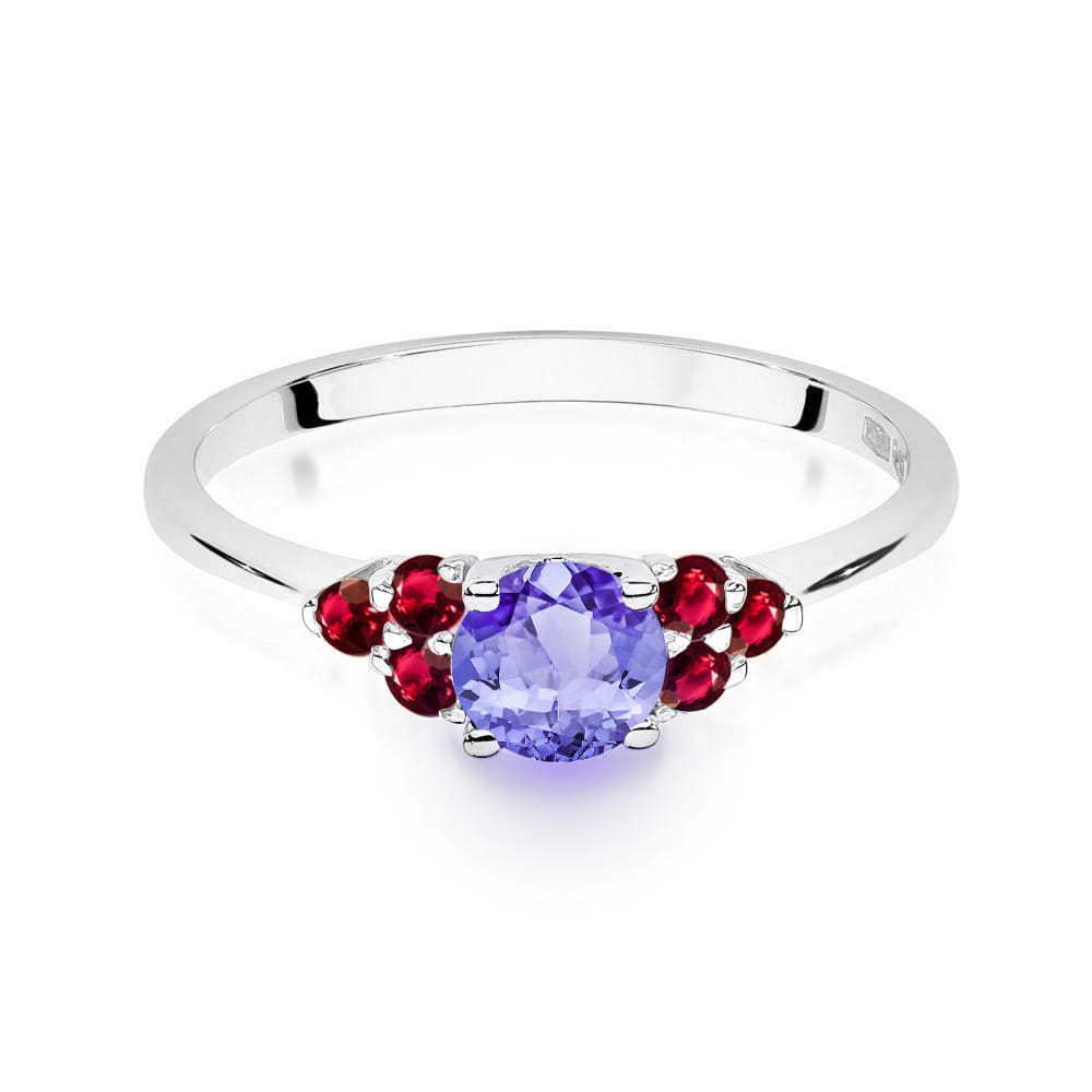 Inel Aur 14K cu Tanzanit 0.50 ct si Rubin 0.30 ct