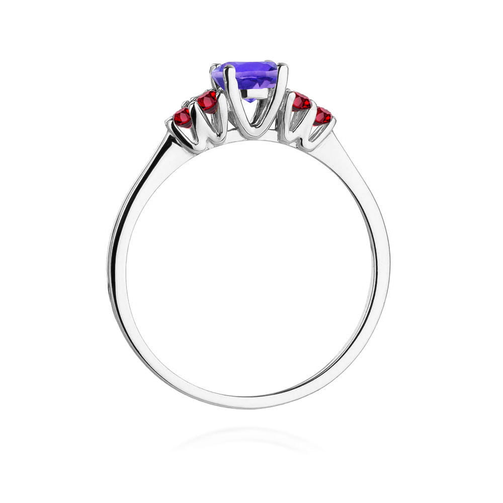 Inel Aur 14K cu Tanzanit 0.50 ct si Rubin 0.30 ct