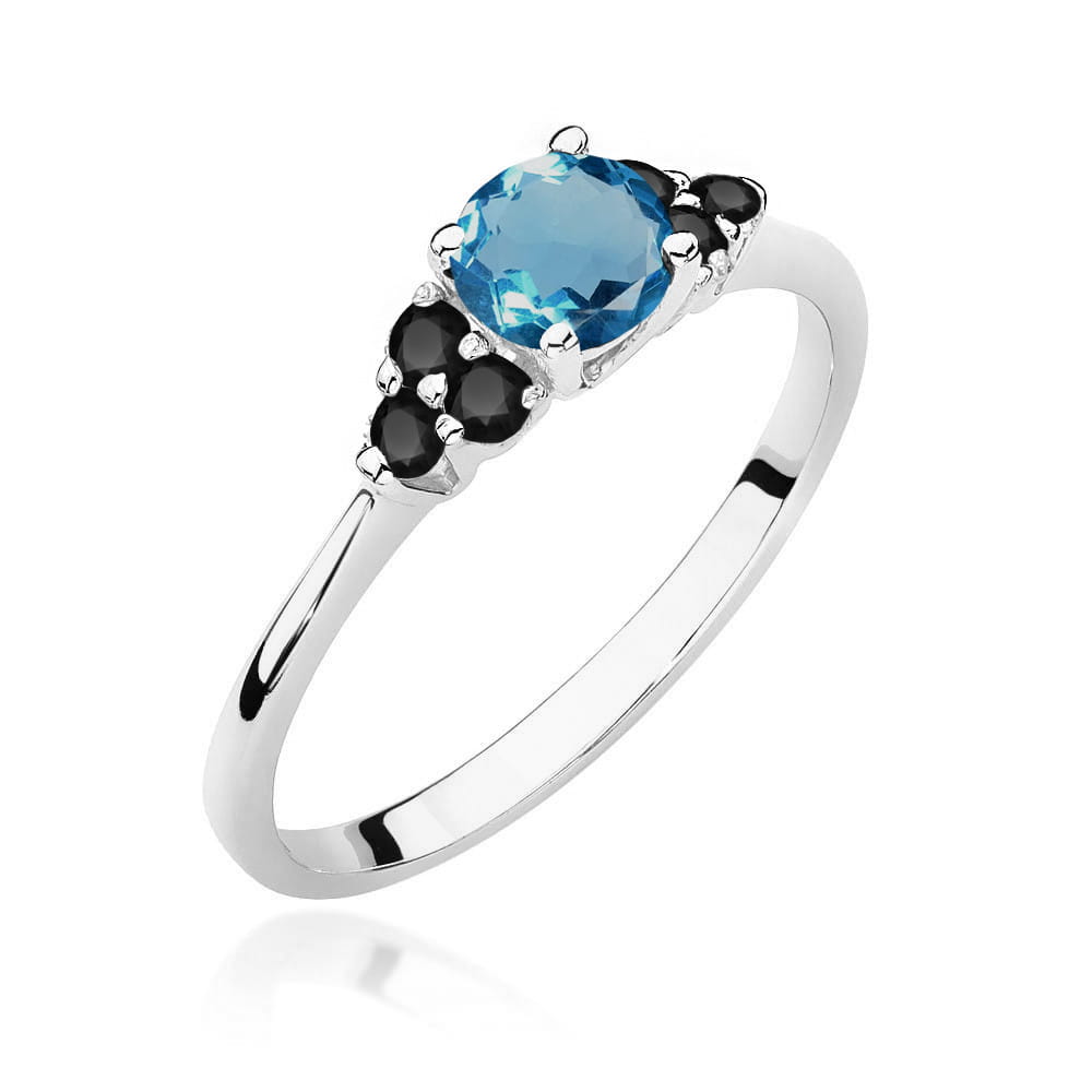 Inel Aur 14K W451 Topaz London Blue 0.50ct