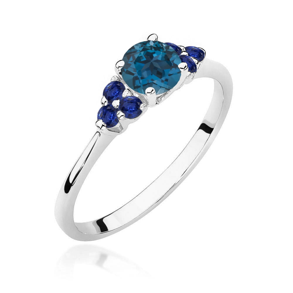 Inel Aur 14K W451 Topaz London Blue 0.50ct