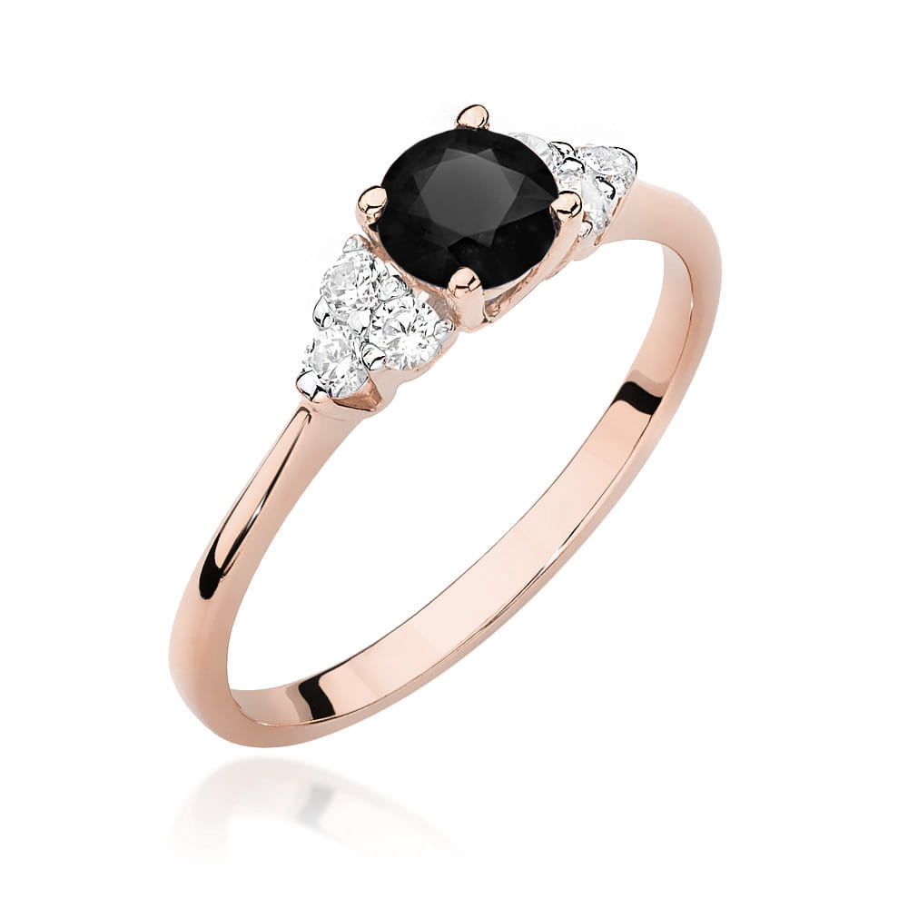 Inel Aur 14K W451 Diamant Negru 0.50ct