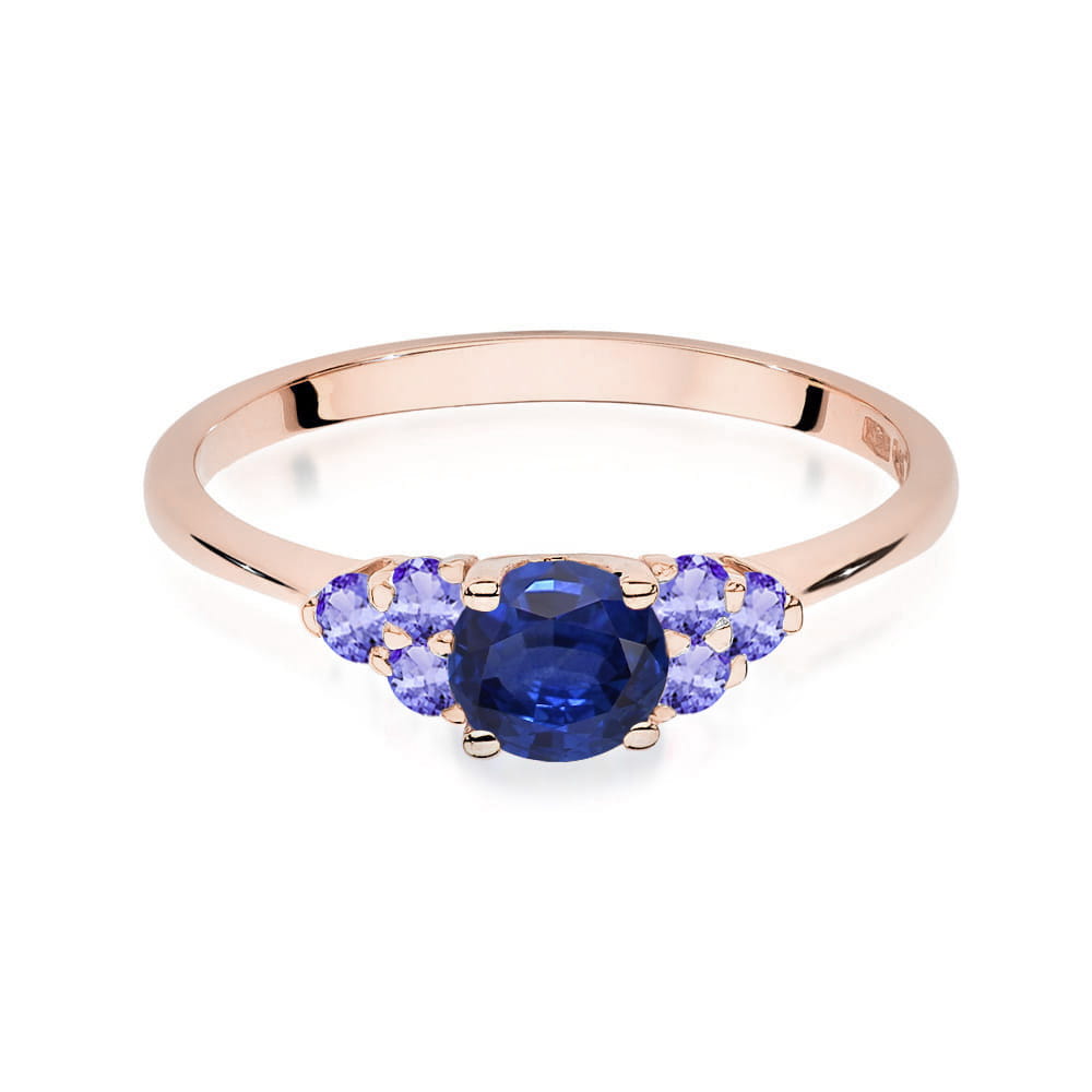 Inel Aur 14K cu Safir 0.50 ct si Tanzanit 0.30 ct