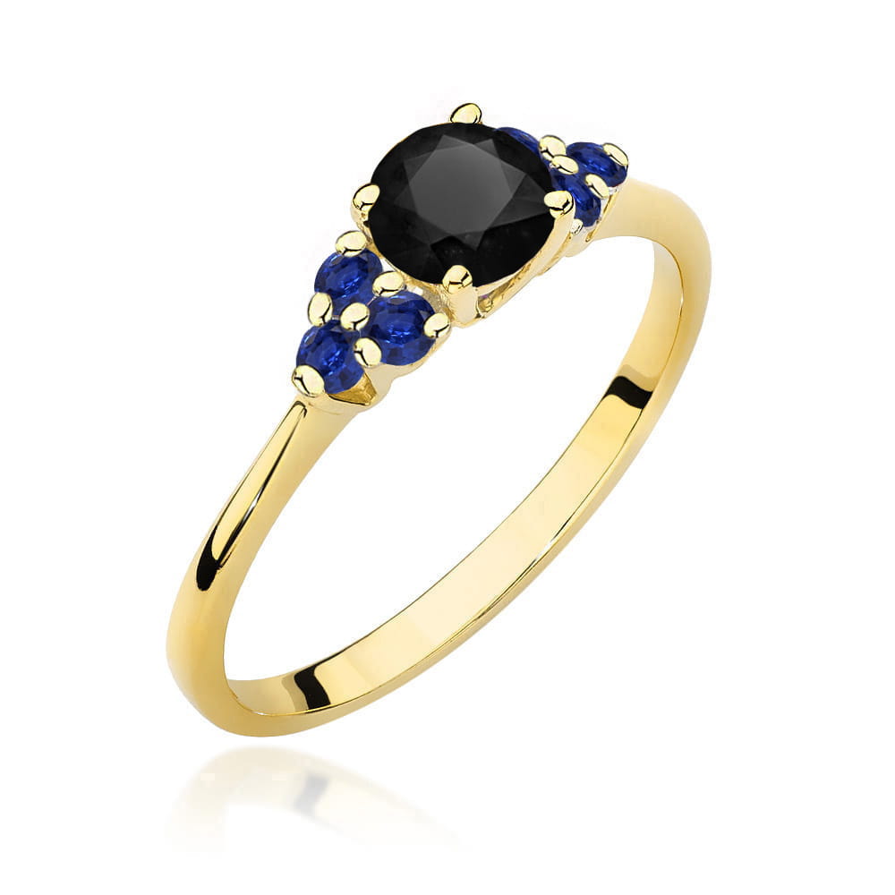 Inel Aur 14K W451 Diamant Negru 0.50ct