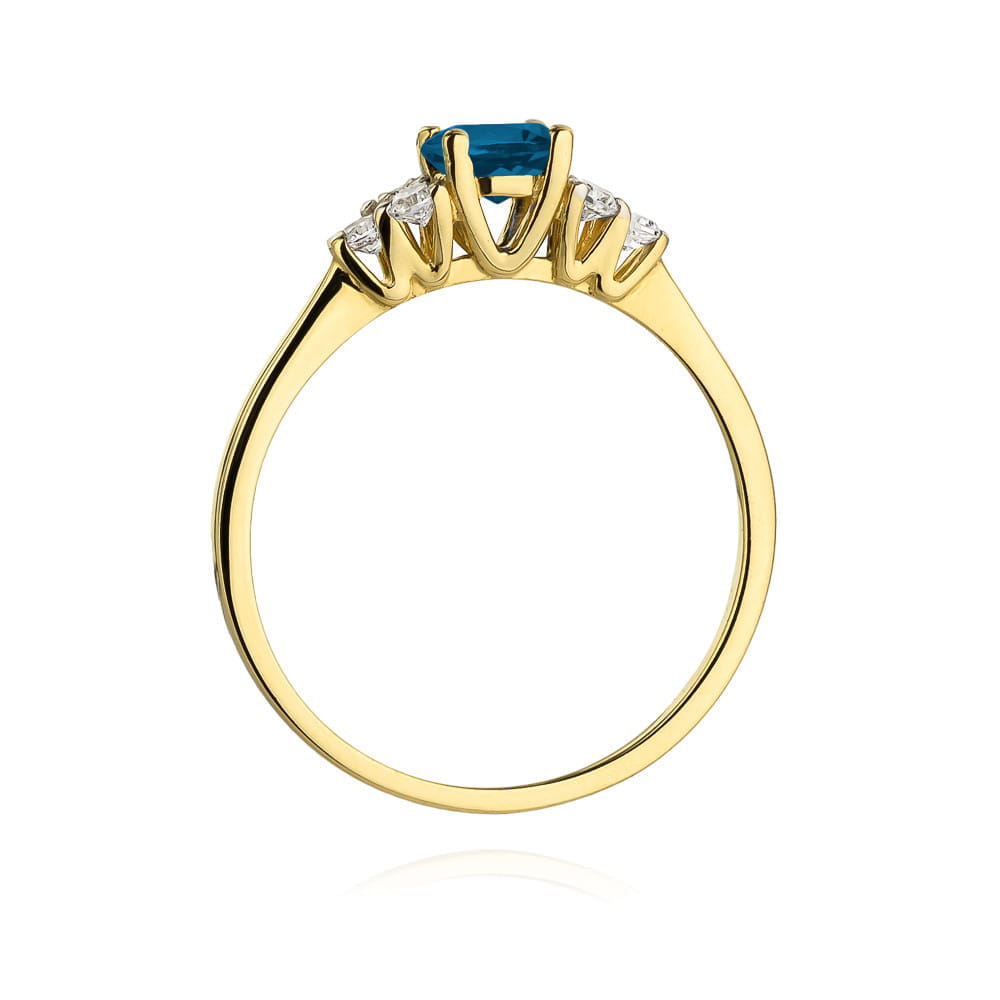 Inel Aur 14K W451 Topaz London Blue 0.50ct