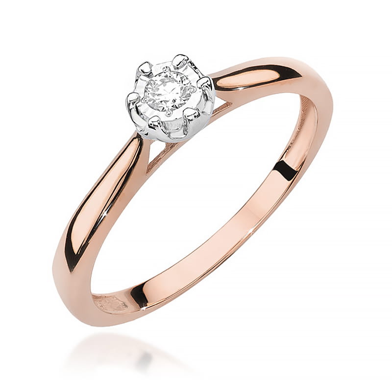 Inel Aur 14k cu Diamant 0.08 ct