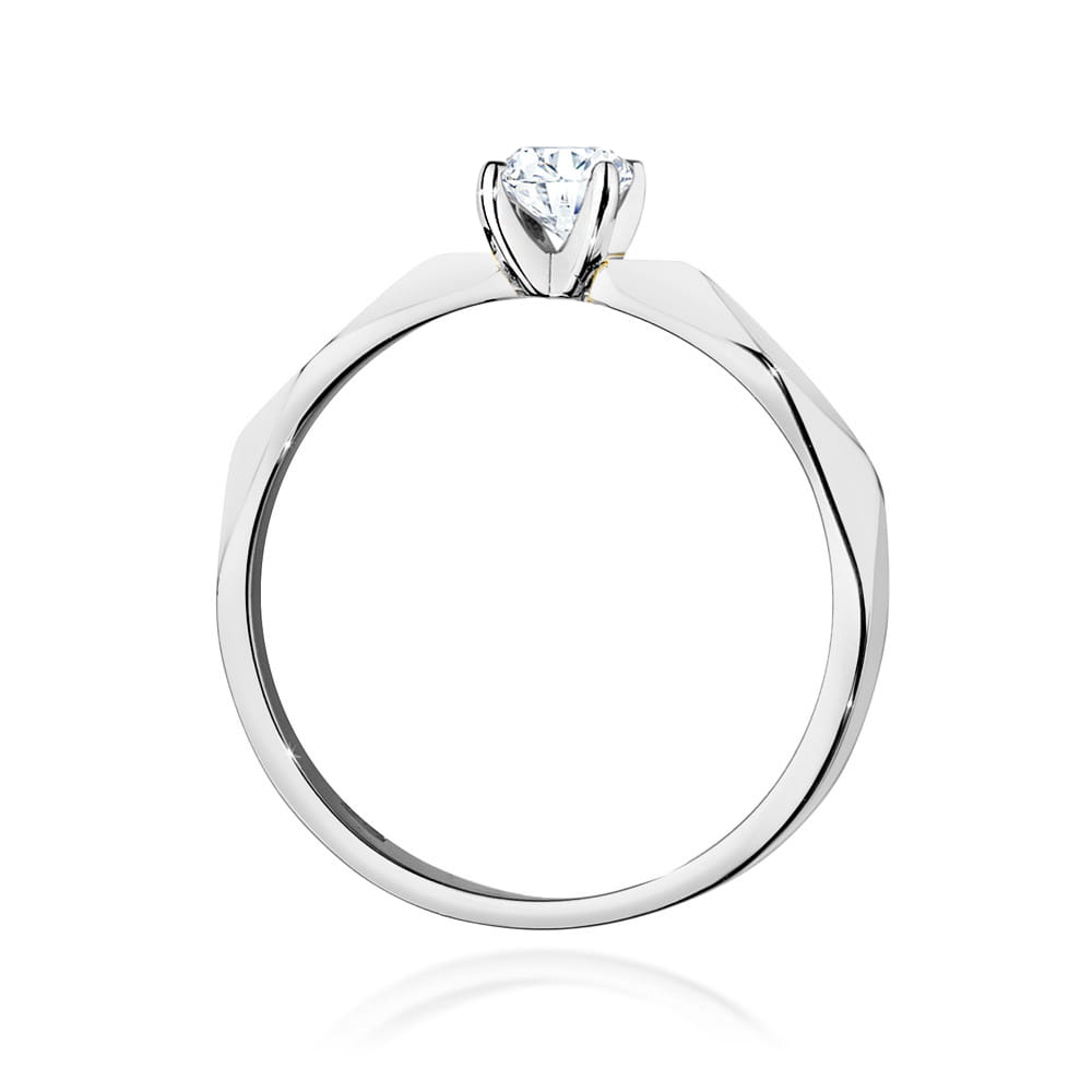Inel Aur 14K cu Diamant 0.20 ct - Alb