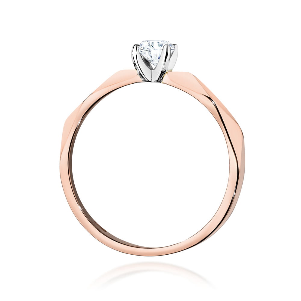 Inel Aur 14K cu Diamant 0.20 ct - Roz