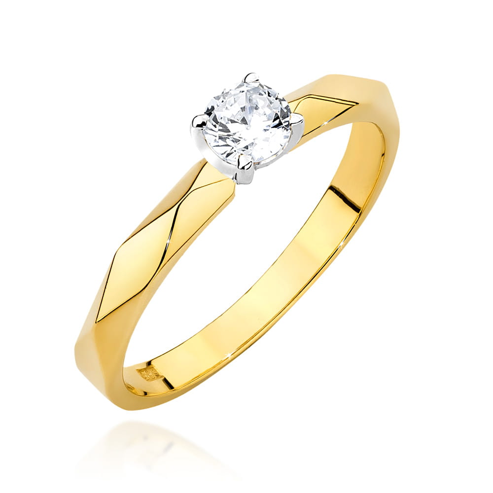 Inel Aur 14K cu Diamant 0.20 ct - Galben
