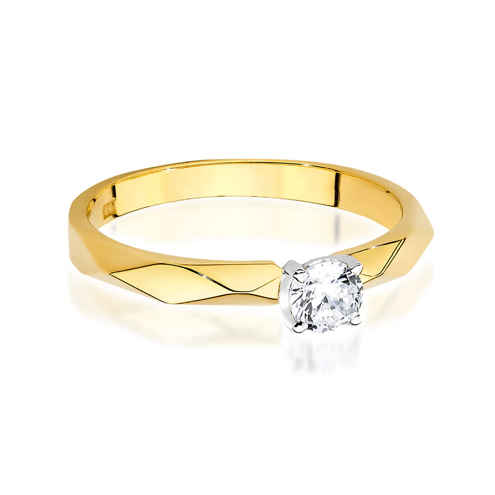 Inel Aur 14K cu Diamant 0.20 ct - Galben