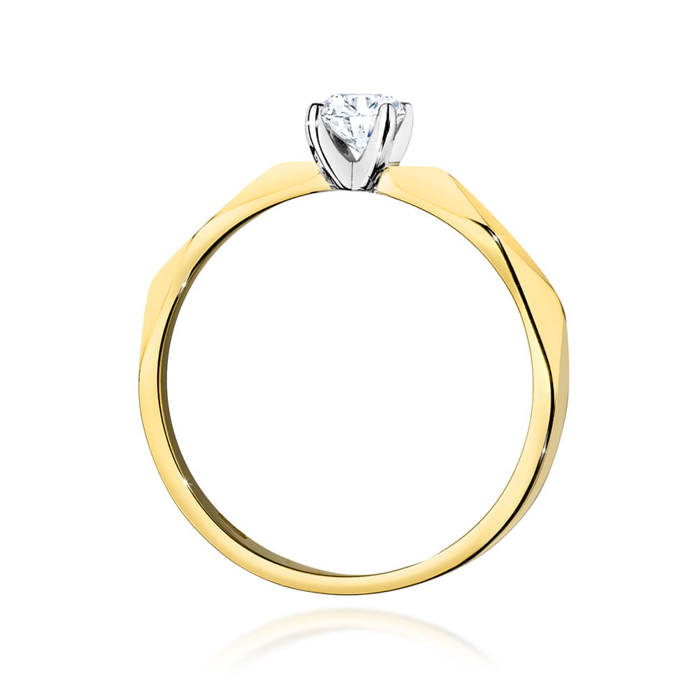 Inel Aur 14K cu Diamant 0.20 ct - Galben