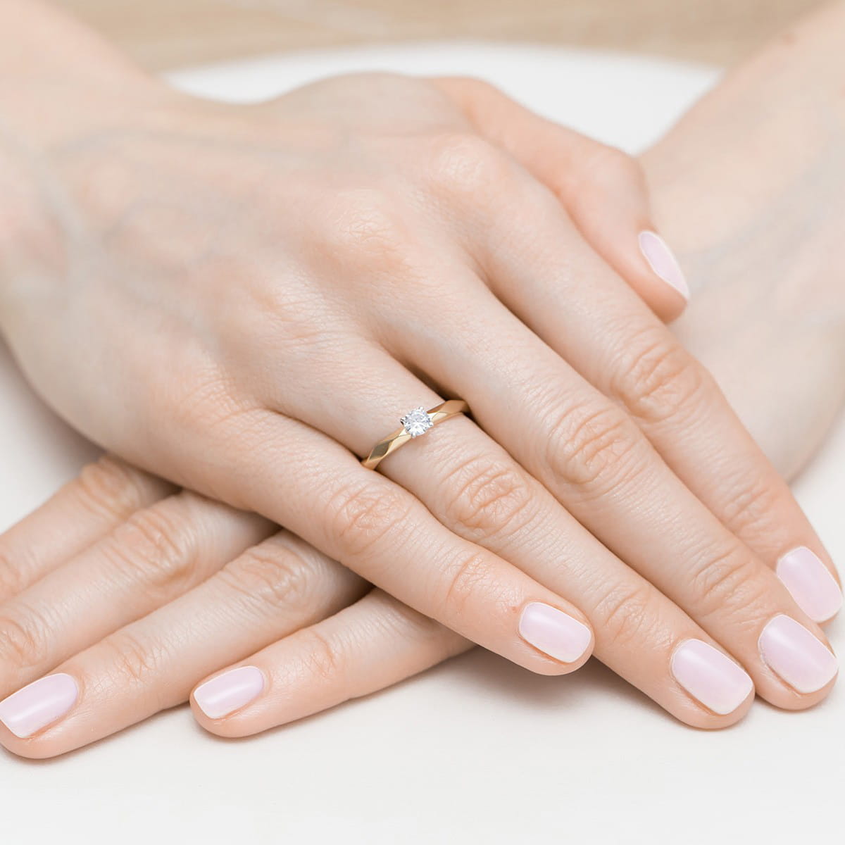 Inel Aur 14K cu Diamant 0.20 ct - Galben