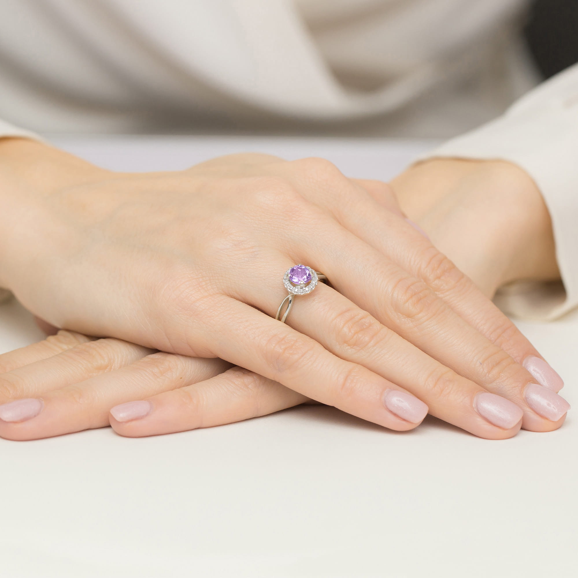 Inel Aur 14K W538 Ametist 0.90ct