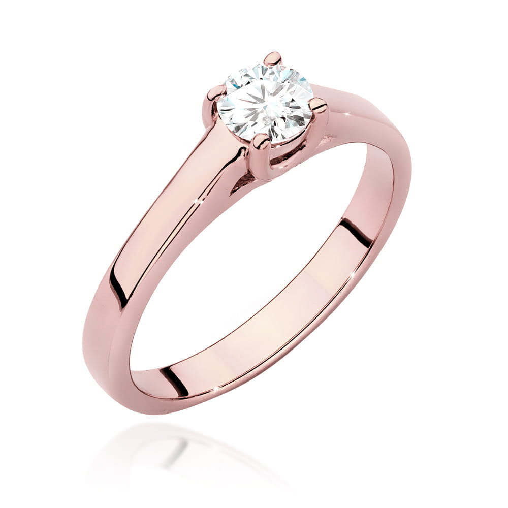 Inel Aur 14K cu Diamant 0.40 ct - Roz