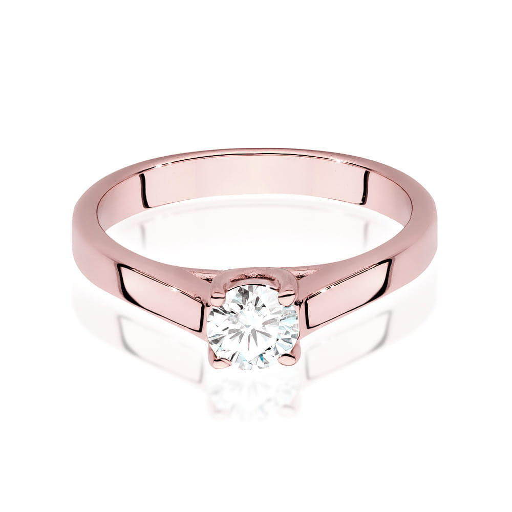 Inel Aur 14K cu Diamant 0.40 ct - Roz