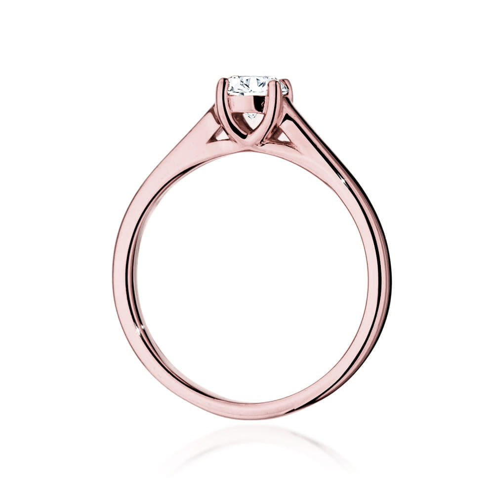 Inel Aur 14K cu Diamant 0.40 ct - Roz