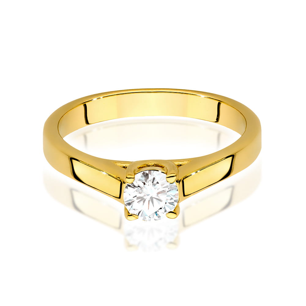 Inel Aur 14K cu Diamant 0.40 ct - Galben