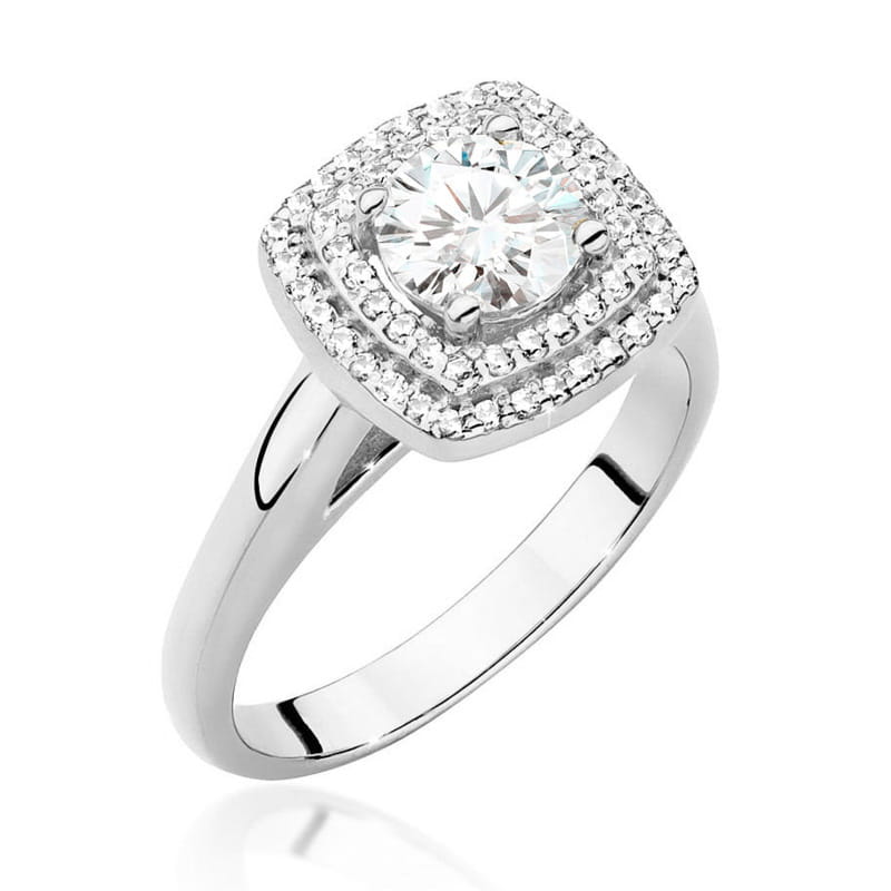 Inel Aur 14k cu Diamant 0.70 ct - Alb