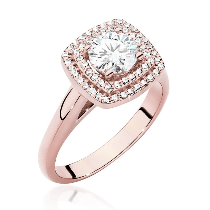 Inel Aur 14k cu Diamant 0.70 ct - Roz