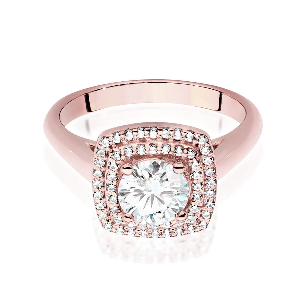 Inel Aur 14k cu Diamant 0.70 ct - Roz