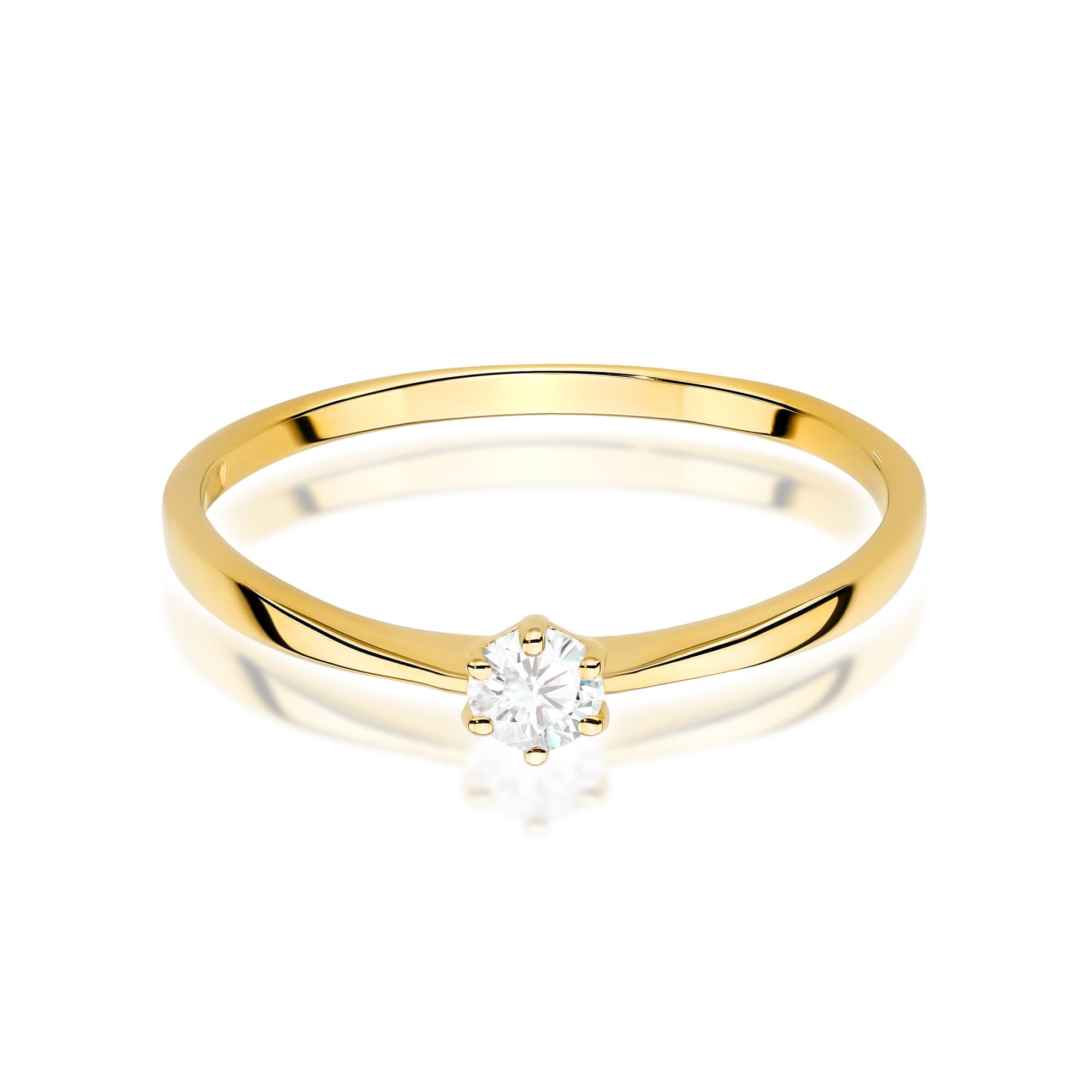 Inel Aur 14K cu Diamant 0,15 ct