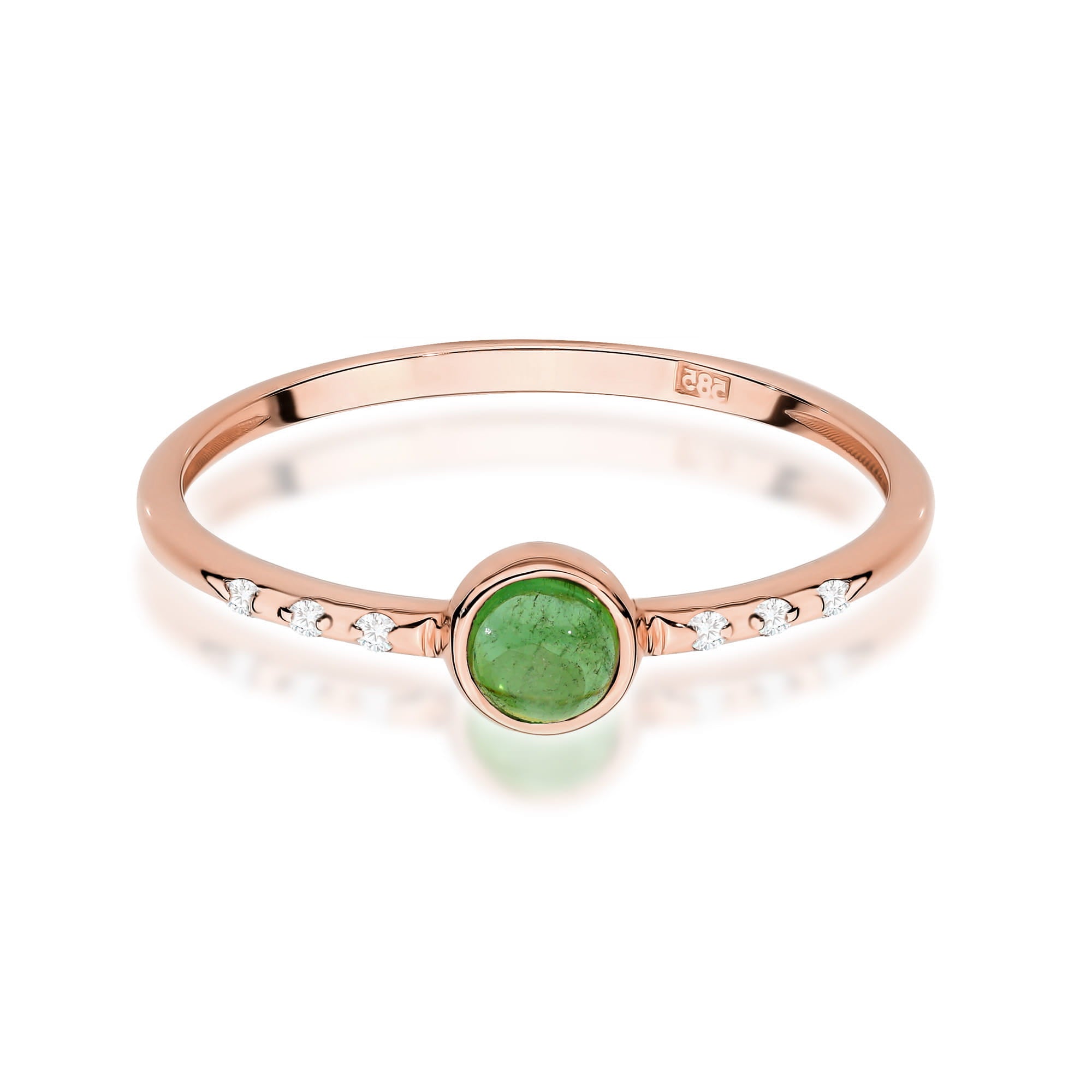 Inel Aur 14K W596 Turmalină Verde 0.30ct