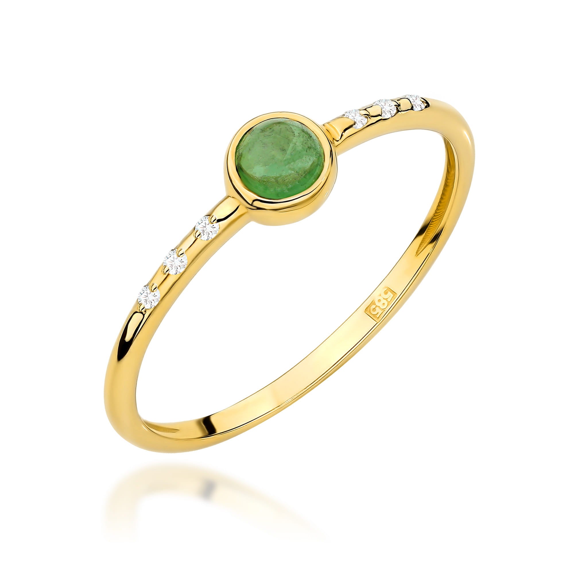 Inel Aur 14K W596 Turmalină Verde 0.30ct