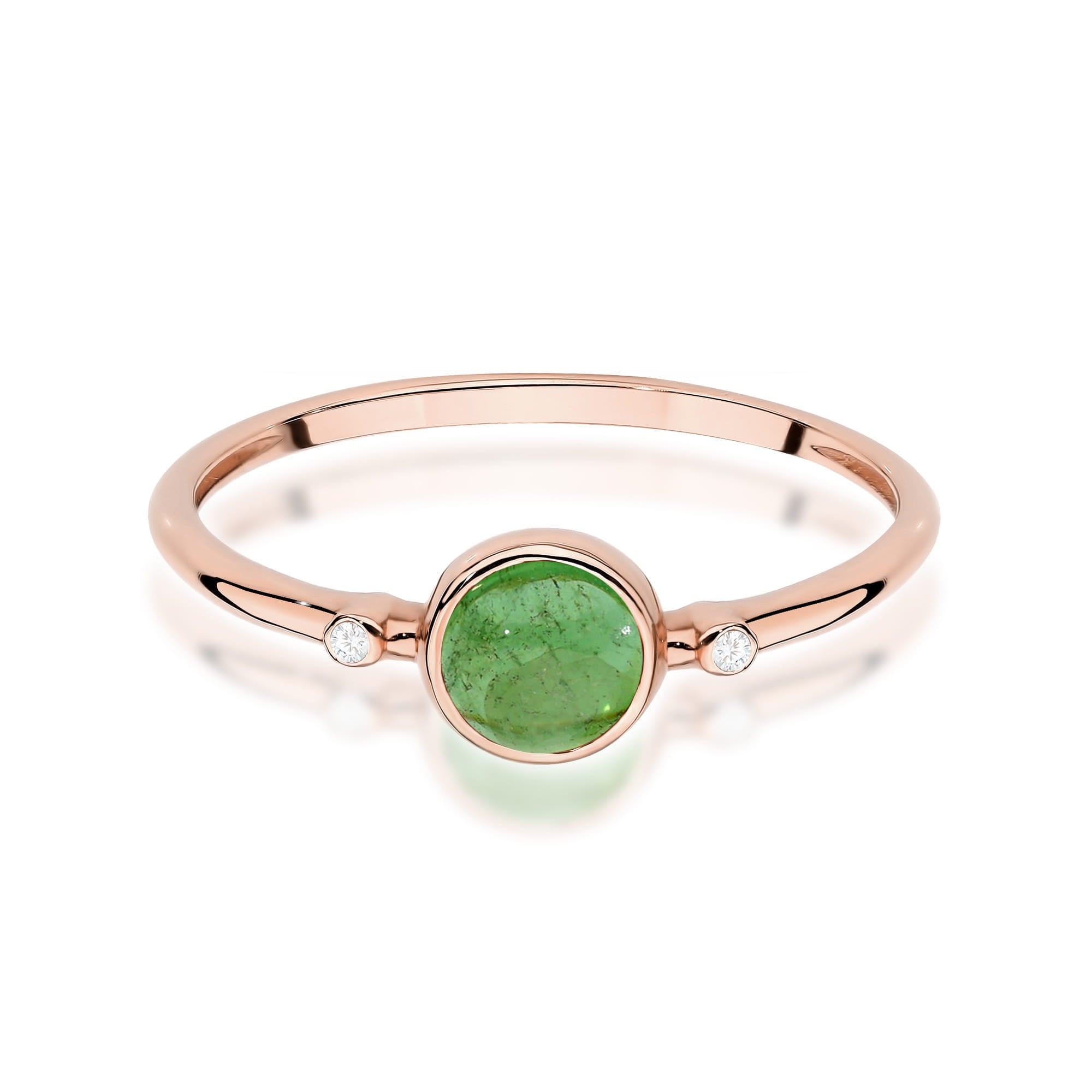Inel Aur 14K W597 Turmalină Verde 0.60ct