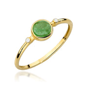 Inel Aur 14K W597 Turmalină Verde 0.60ct