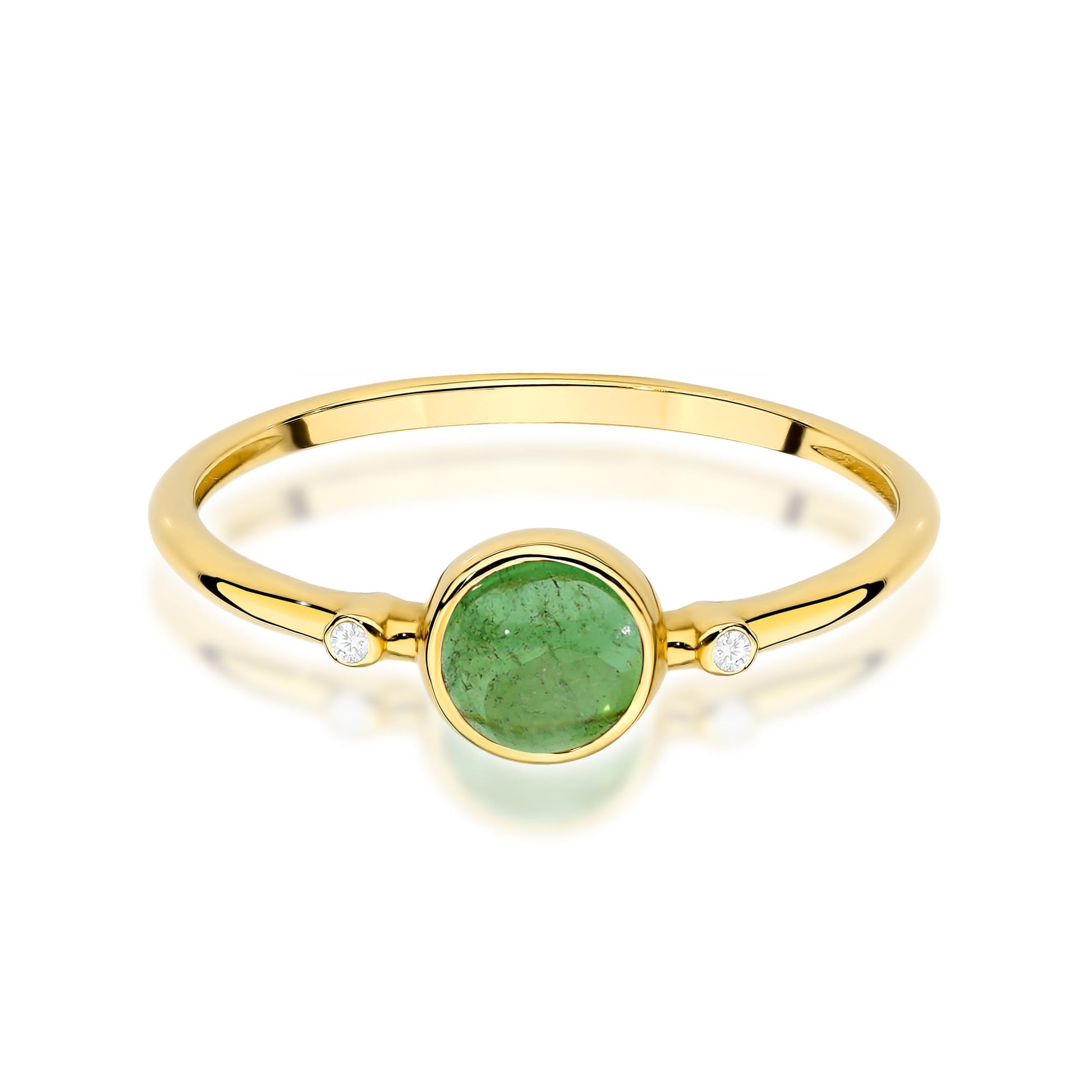 Inel Aur 14K W597 Turmalină Verde 0.60ct