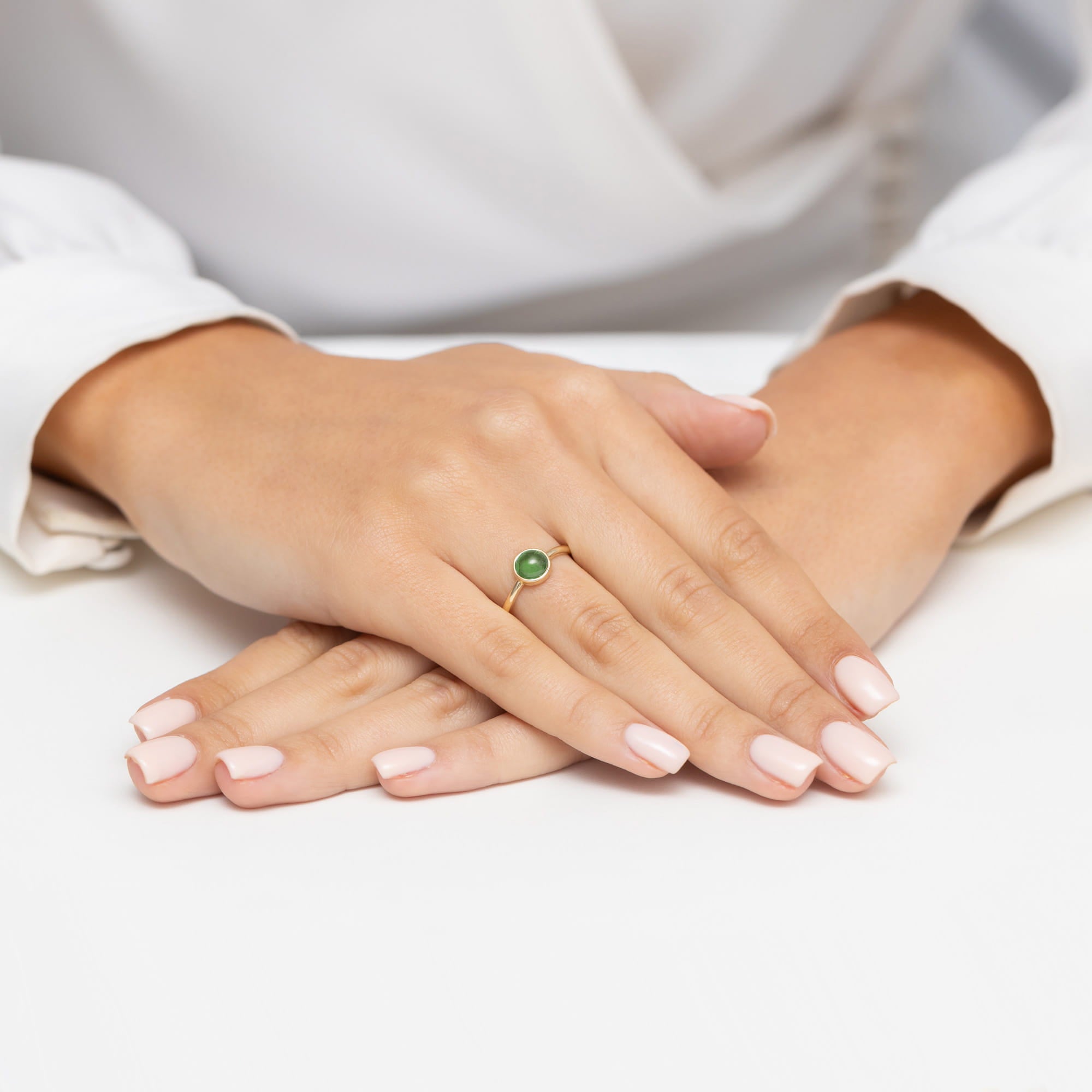 Inel Aur 14K W598 Turmalină Verde 1.00ct