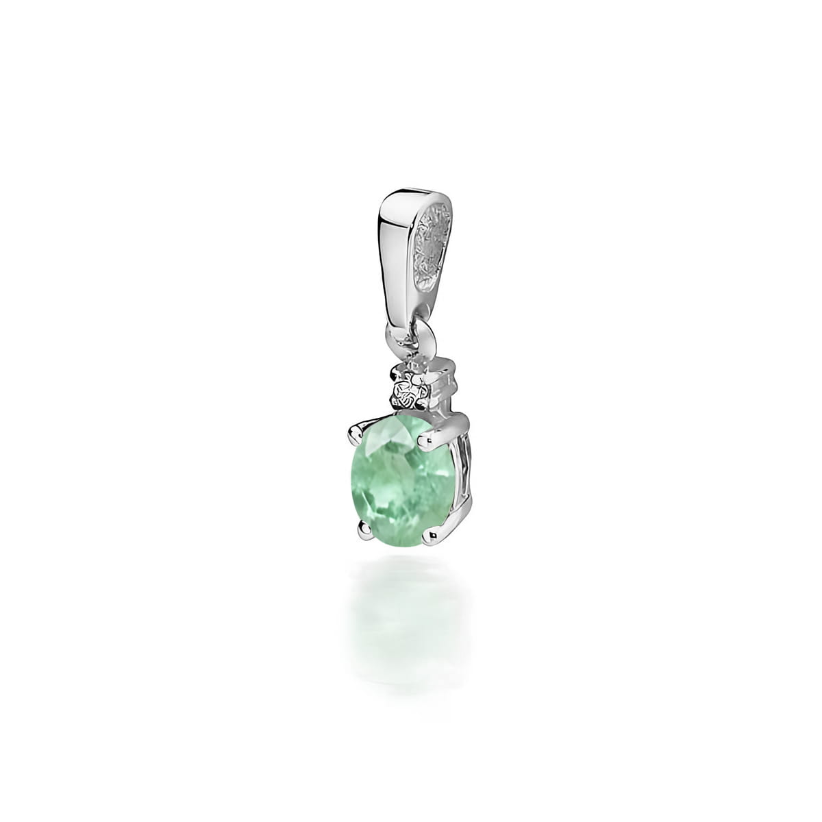 Pandantiv Aur 14K cu Smarald 0.40 ct si Diamant 0.0145 ct