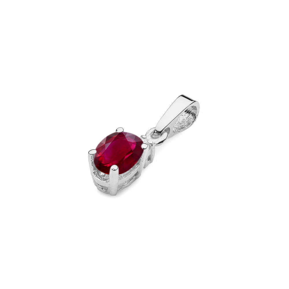 Pandantiv Aur 14K cu Rubin 0.60 ct si Diamant 0.0145 ct