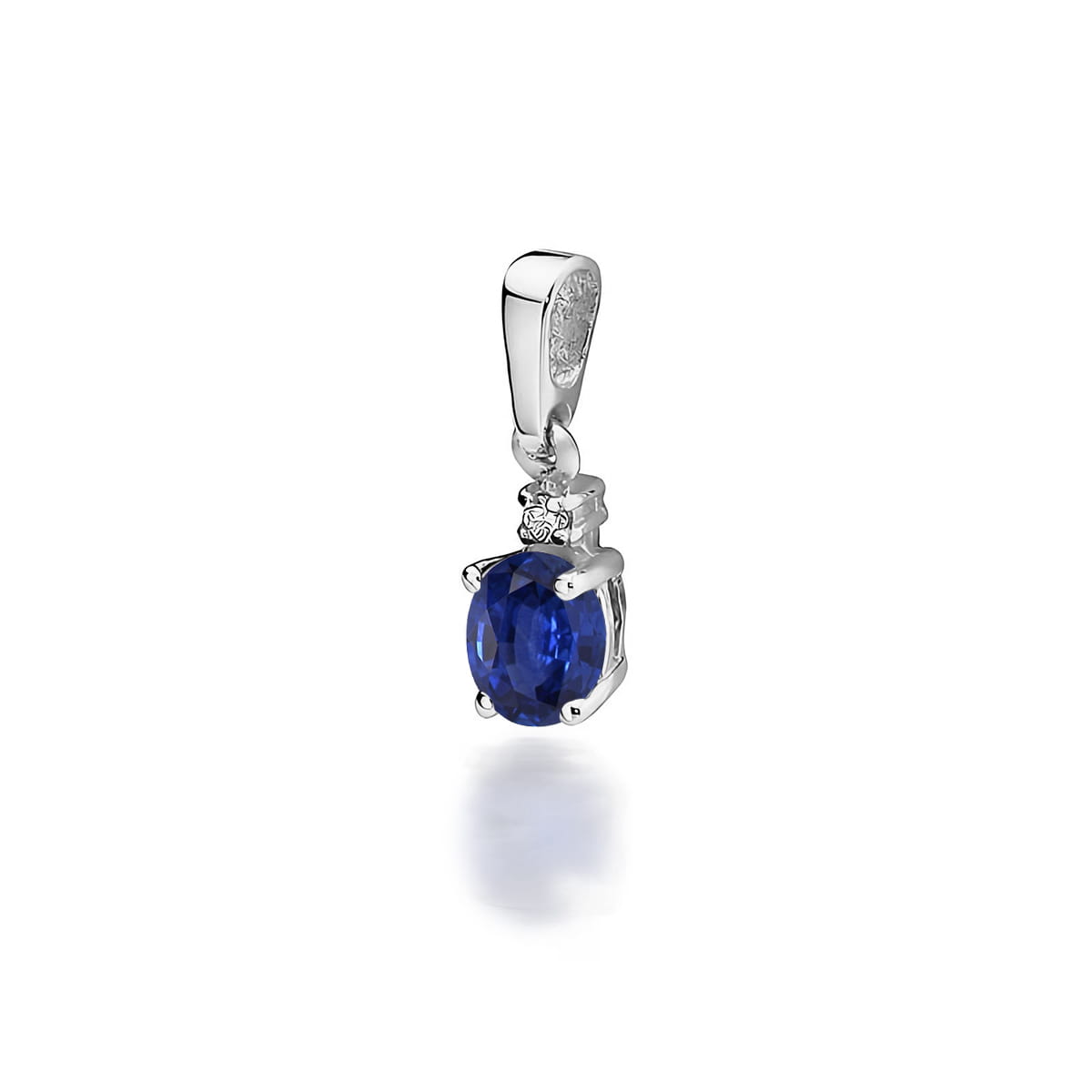 Pandantiv Aur 14K cu Safir 0.70 ct si Diamant 0.0145 ct