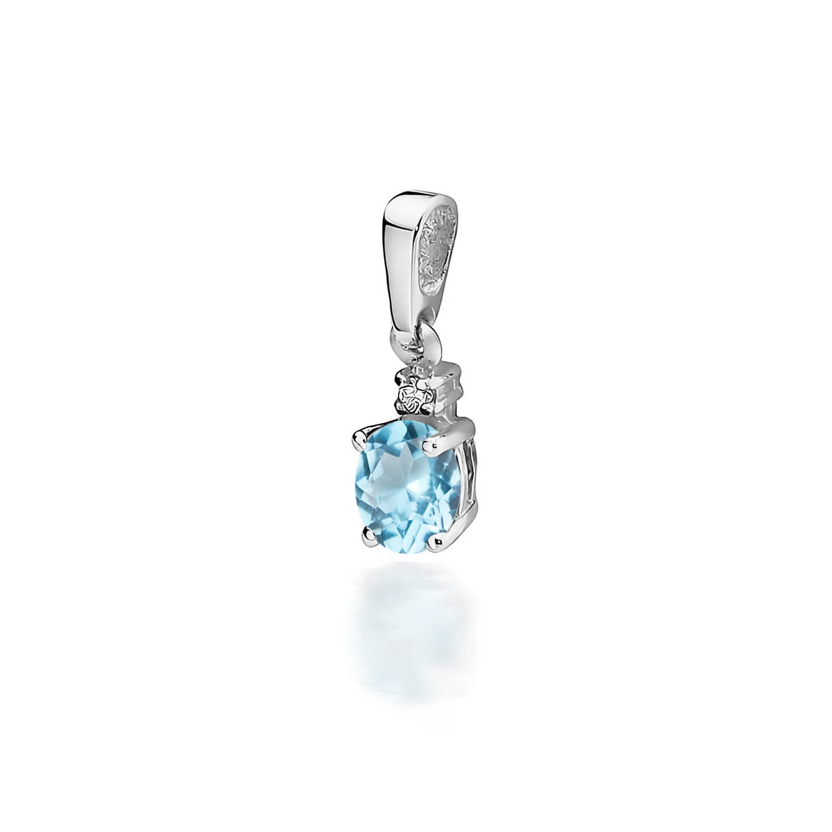 Pandantiv Aur 14K cu Topaz 0.50 ct si Diamant 0.0145 ct
