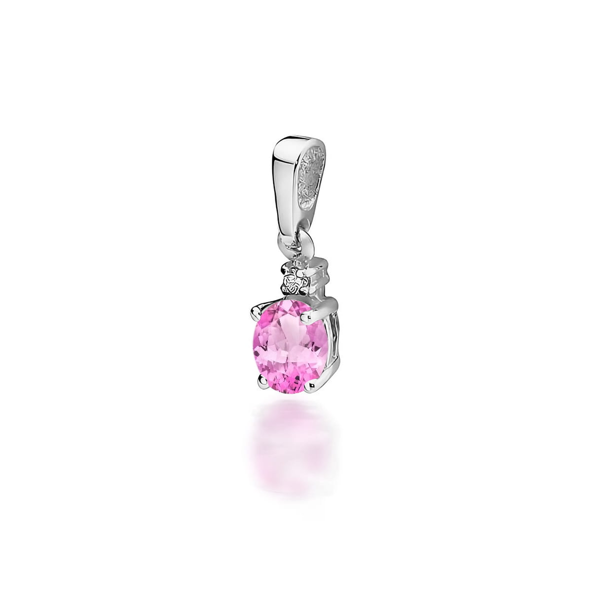 Pandantiv Aur 14K Z001 Topaz Roz 0.50ct