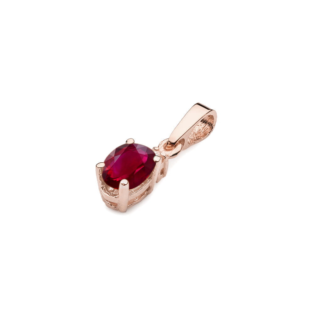 Pandantiv Aur 14K cu Rubin 0.60 ct si Diamant 0.0145 ct