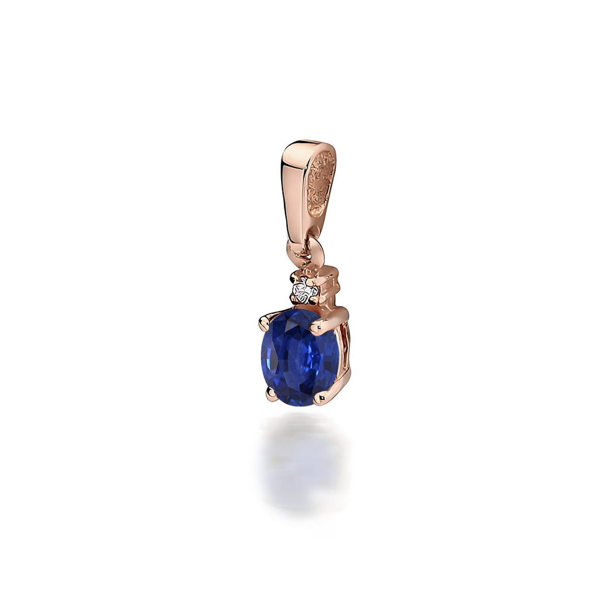 Pandantiv Aur 14K cu Safir 0.70 ct si Diamant 0.0145 ct