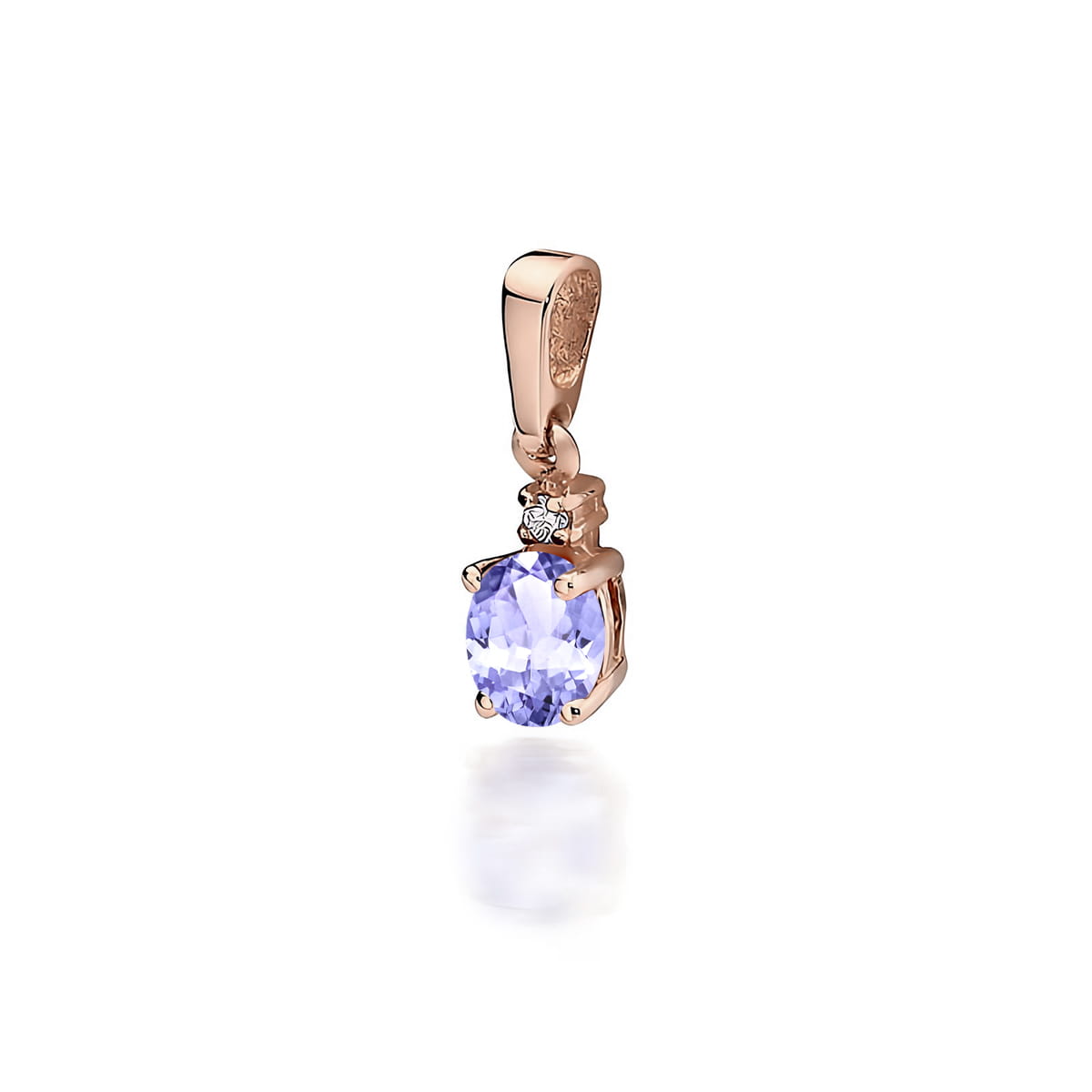 Pandantiv Aur 14K cu Tanzanit 0.40 ct si Diamant 0.0145 ct