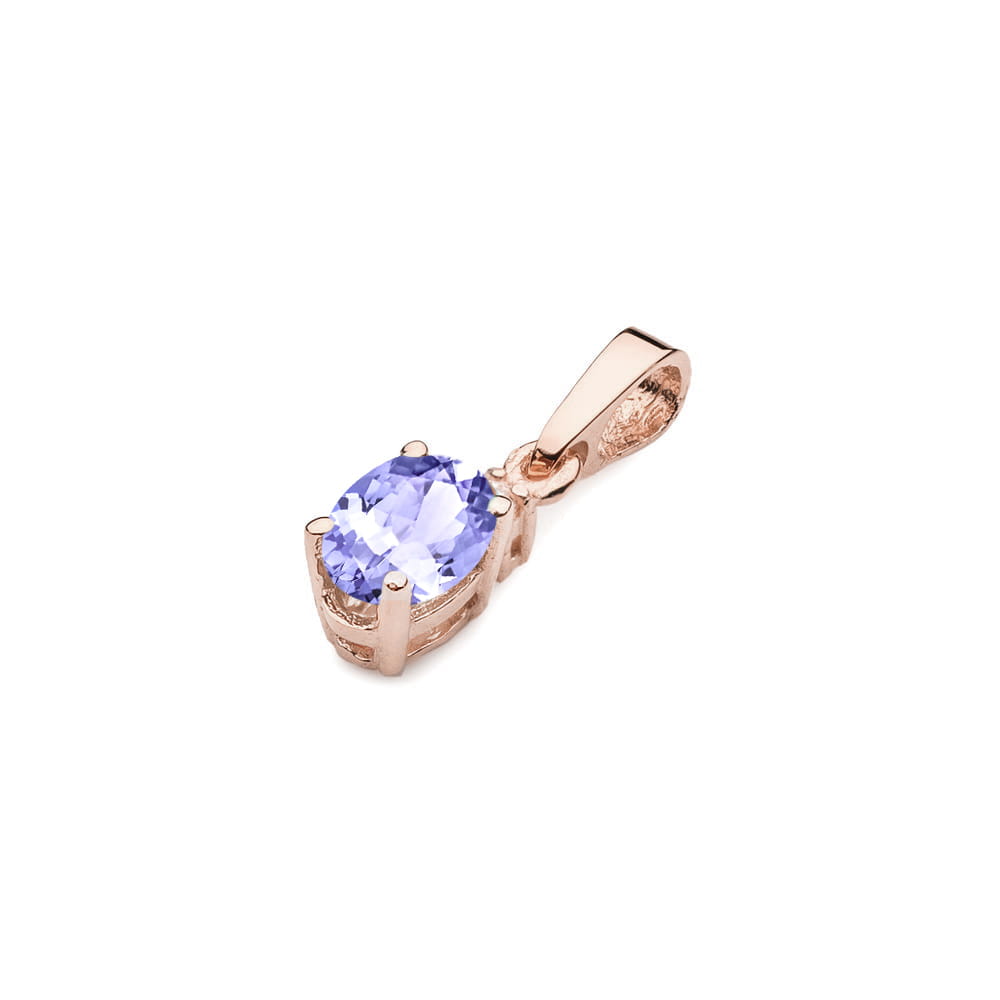 Pandantiv Aur 14K cu Tanzanit 0.40 ct si Diamant 0.0145 ct
