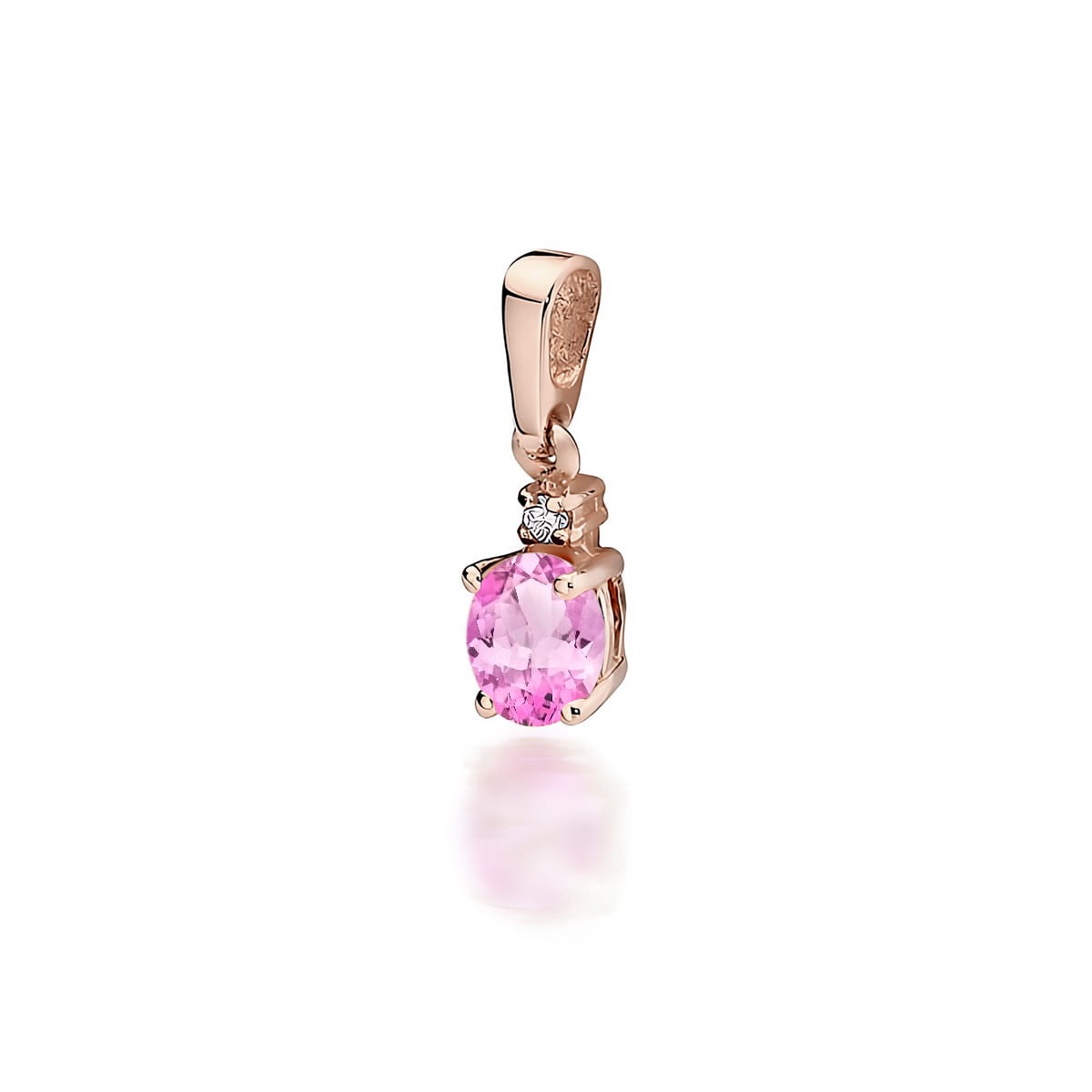 Pandantiv Aur 14K Z001 Topaz Roz 0.50ct
