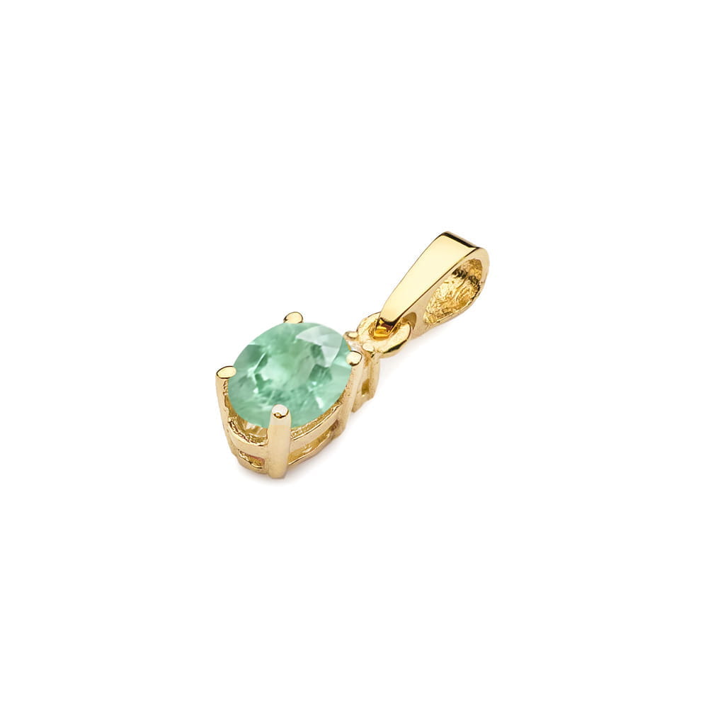 Pandantiv Aur 14K cu Smarald 0.40 ct si Diamant 0.0145 ct