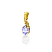 Pandantiv Aur 14K cu Tanzanit 0.40 ct si Diamant 0.0145 ct