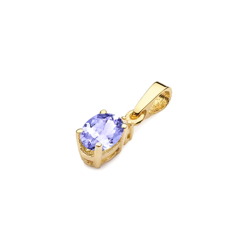 Pandantiv Aur 14K cu Tanzanit 0.40 ct si Diamant 0.0145 ct