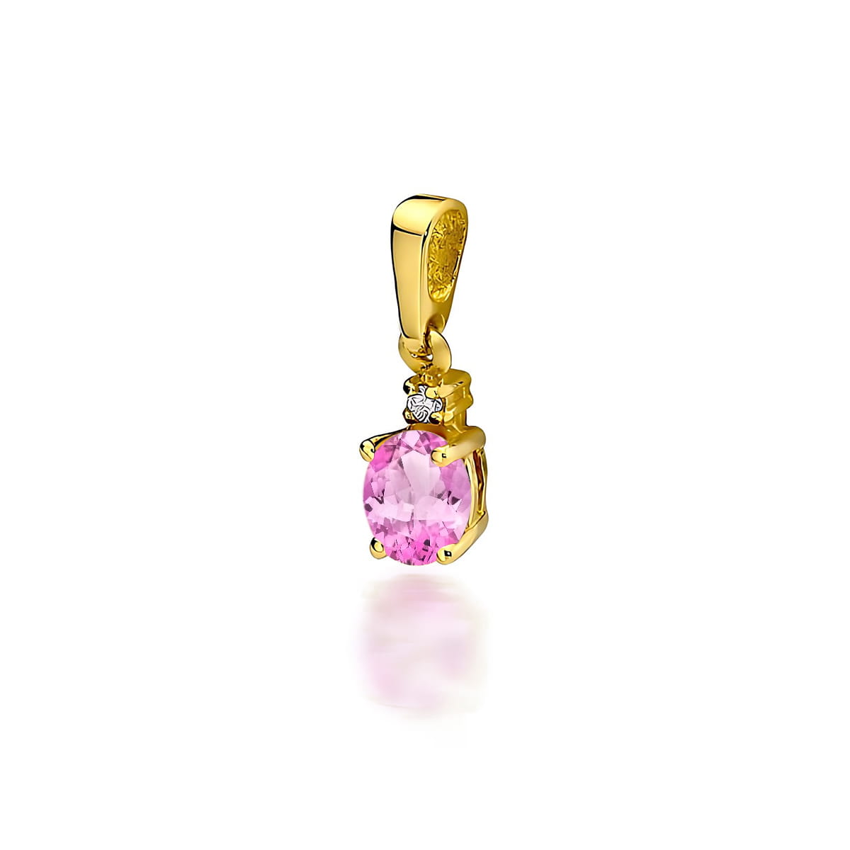 Pandantiv Aur 14K Z001 Topaz Roz 0.50ct
